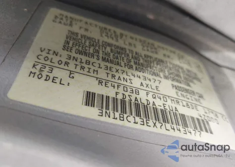 2007 Nissan Versa 1.8S из США, поврежденный, VIN 3N1BC13EX7L443477